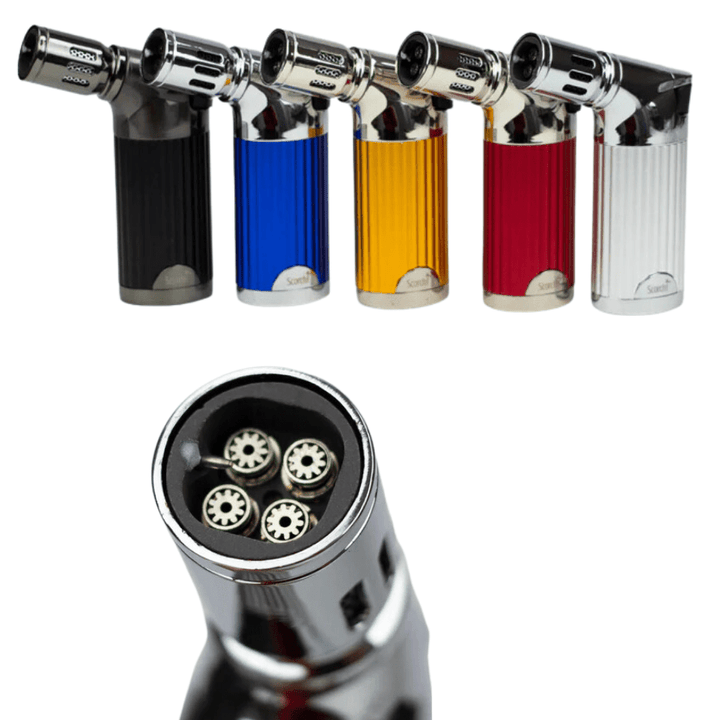 Scorch Torch Lighter  Quad Flame 4.6" Airdrie Vape SuperStore and Bong Shop Alberta Canada