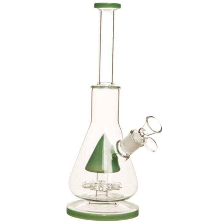 Silo Beaker W/ Ring Percolator-14" Green Airdrie Vape SuperStore and Bong Shop Alberta Canada