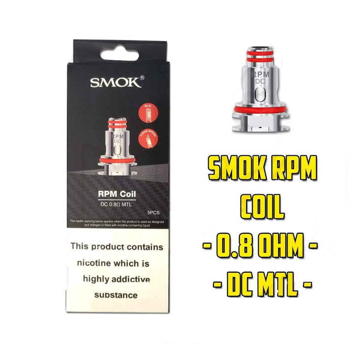 Smok RPM Coils-5/pkg Mesh-0.8MTL Airdrie Vape SuperStore and Bong Shop Alberta Canada