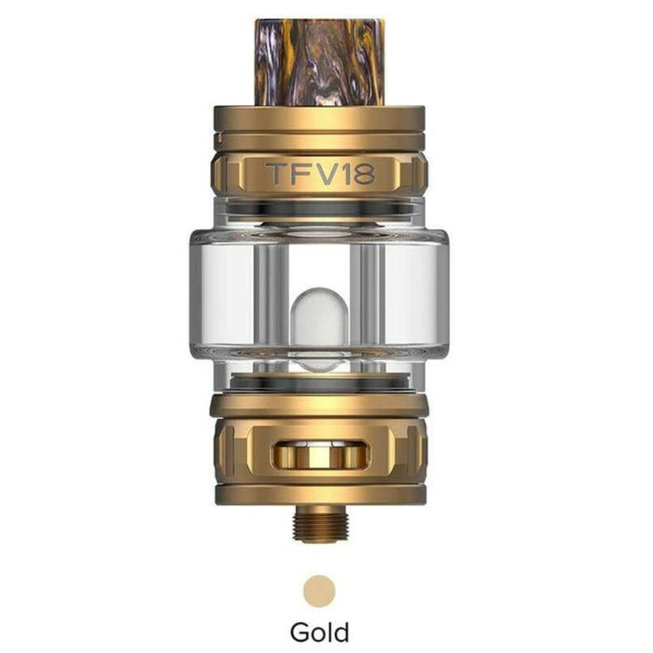 Smok TFV18 Mesh Sub-Ohm Tank Gold Airdrie Vape SuperStore and Bong Shop Alberta Canada