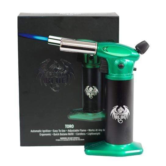 Special Blue Toro Butane Torch 7" / Green Airdrie Vape SuperStore and Bong Shop Alberta Canada