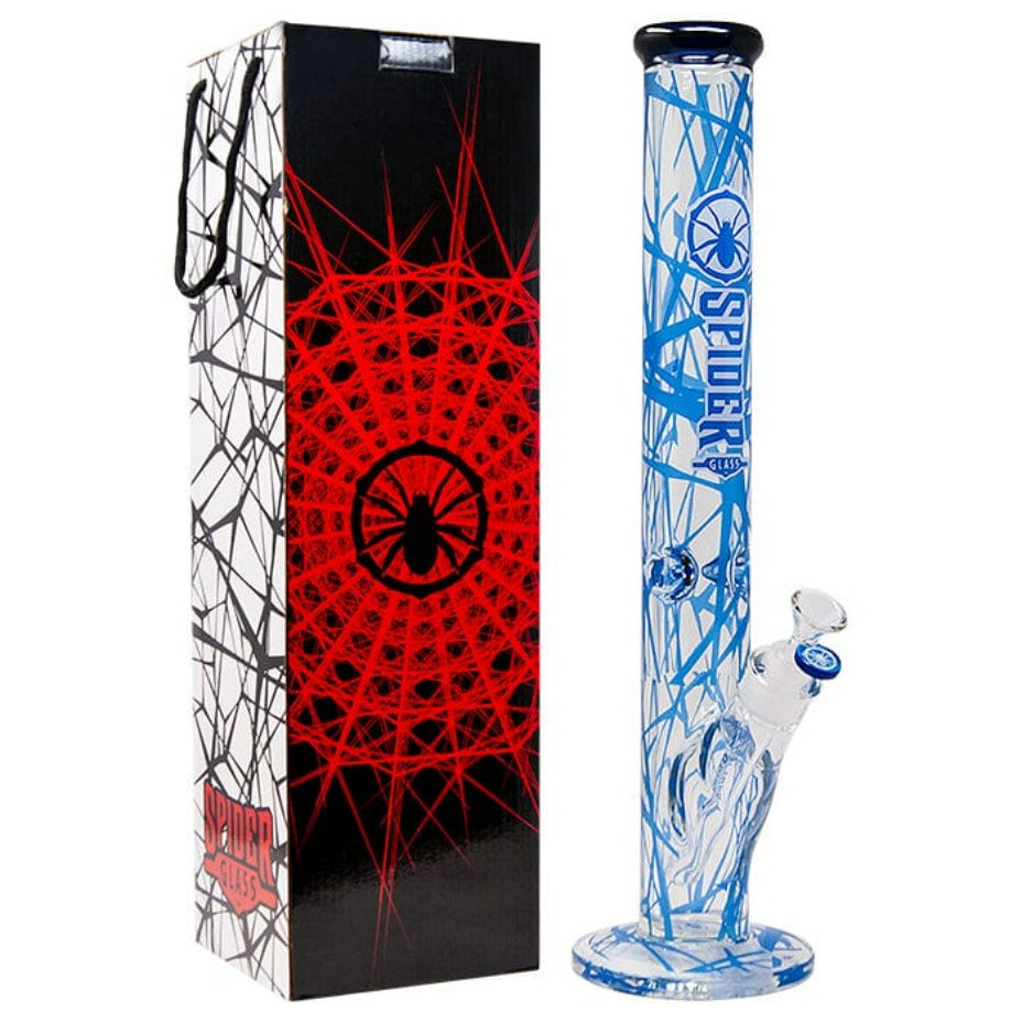 Spider Glass Cylindrical Spiderweb 9mm-18" Blue Airdrie Vape SuperStore and Bong Shop Alberta Canada