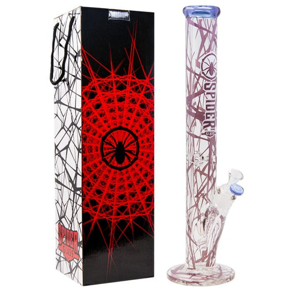 Spider Glass Cylindrical Spiderweb 9mm-18" Purple Airdrie Vape SuperStore and Bong Shop Alberta Canada