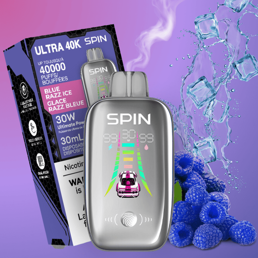 Spin Ultra 40k Disposable Vape - Blue Razz Ice 40000 puffs / 20mg Airdrie Vape SuperStore and Bong Shop Alberta Canada