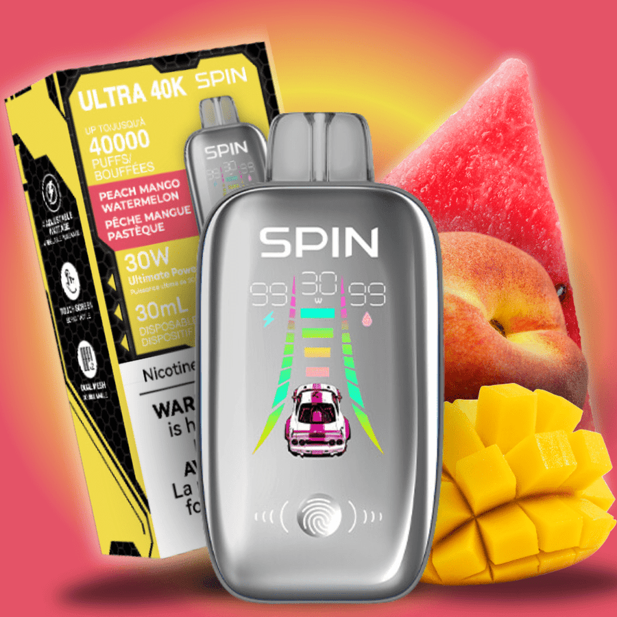 Spin Ultra 40k Disposable Vape - Peach Mango Watermelon 40000 puffs / 20mg Airdrie Vape SuperStore and Bong Shop Alberta Canada