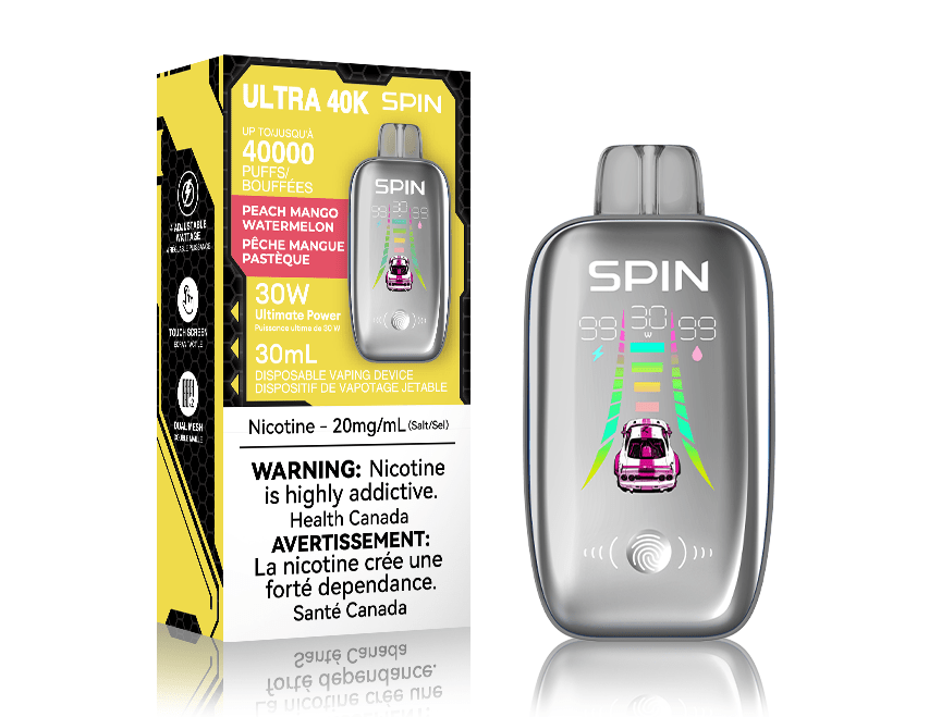 Spin Ultra 40k Disposable Vape - Peach Mango Watermelon 40000 puffs / 20mg Airdrie Vape SuperStore and Bong Shop Alberta Canada