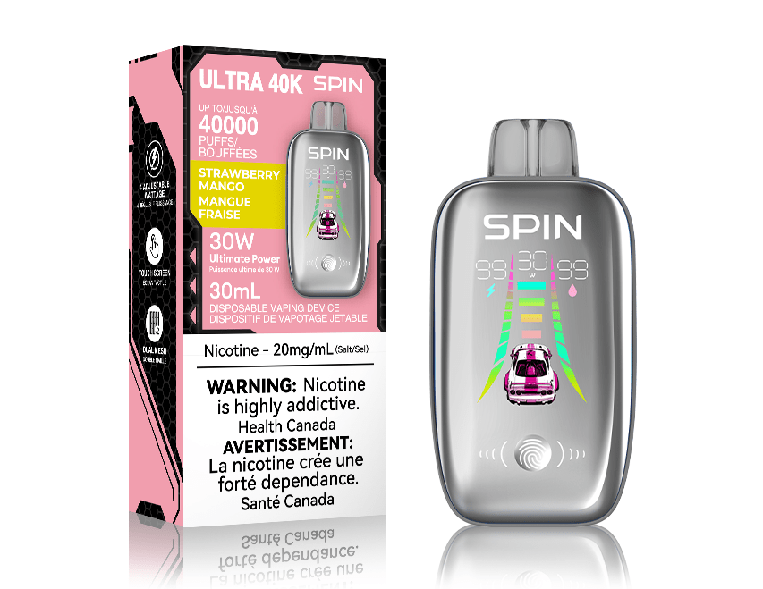 Spin Ultra 40k Disposable Vape - Strawberry Mango 40000 puffs / 20mg Airdrie Vape SuperStore and Bong Shop Alberta Canada