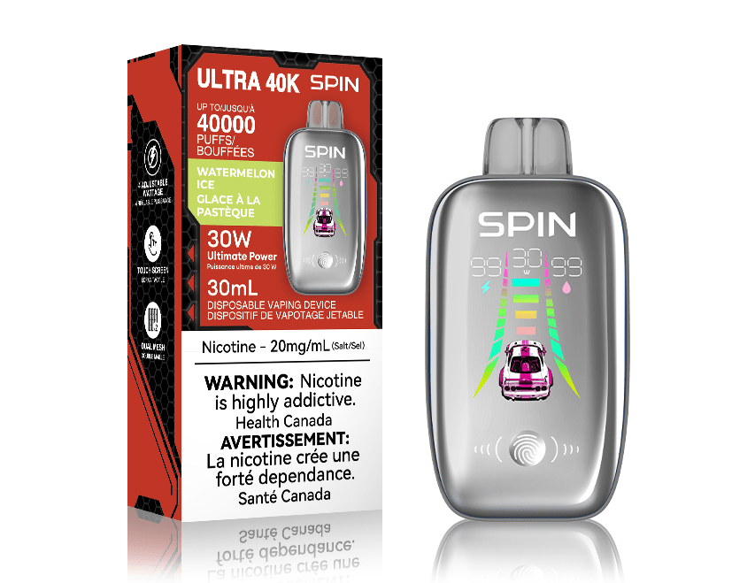 Spin Ultra 40k Disposable Vape - Watermelon Ice 40000 Puffs / 20mg Airdrie Vape SuperStore and Bong Shop Alberta Canada