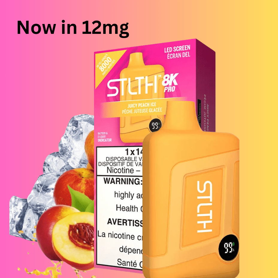 STLTH 8K PRO Disposable Vape-Juicy Peach Ice 12mg Airdrie Vape SuperStore and Bong Shop Alberta Canada