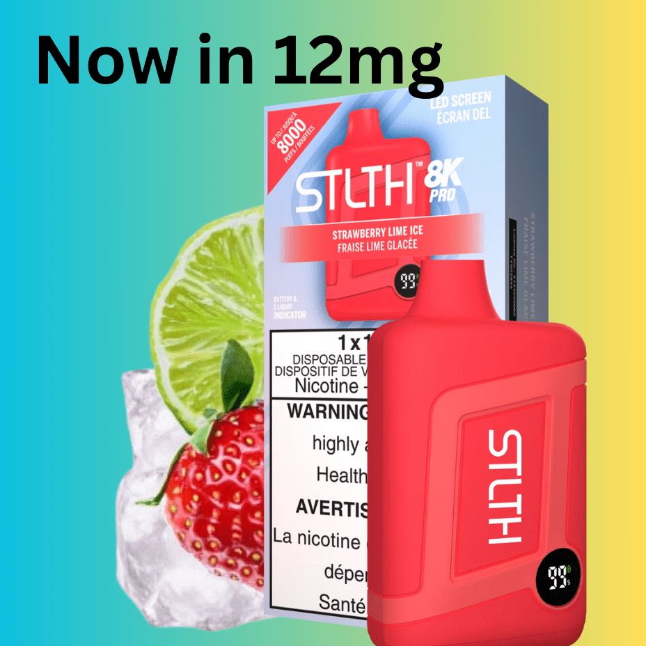 STLTH 8K PRO Disposable Vape-Strawberry Lime Ice 12mg Airdrie Vape SuperStore and Bong Shop Alberta Canada