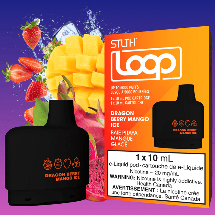 STLTH Loop Pods-Dragon Berry Mango Ice 20mg / 5000Puffs Airdrie Vape SuperStore and Bong Shop Alberta Canada