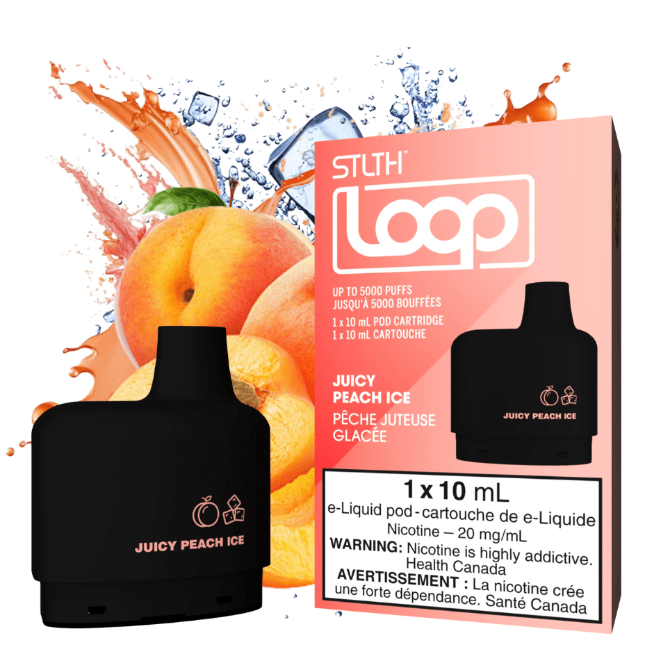 STLTH Loop Pods-Juicy Peach Ice 20mg / 5000Puffs Airdrie Vape SuperStore and Bong Shop Alberta Canada