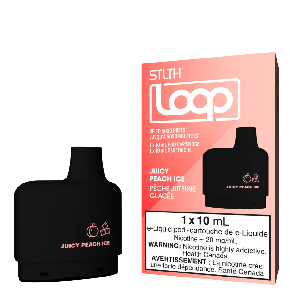 STLTH Loop Pods-Juicy Peach Ice 20mg / 5000Puffs Airdrie Vape SuperStore and Bong Shop Alberta Canada