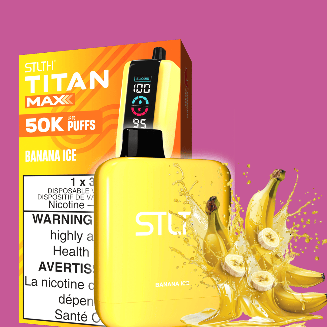 STLTH Titan Max 50k Disposable Vape-Banana Ice 50000 Puffs Airdrie Vape SuperStore and Bong Shop Alberta Canada