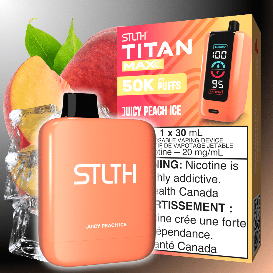 STLTH Titan Max 50k Disposable Vape-Juicy Peach Ice 50000 Puffs Airdrie Vape SuperStore and Bong Shop Alberta Canada