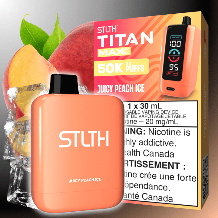 STLTH Titan Max 50k Disposable Vape-Juicy Peach Ice 50000 Puffs Airdrie Vape SuperStore and Bong Shop Alberta Canada