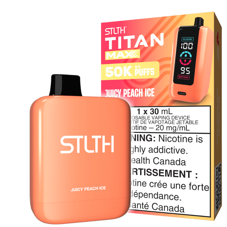 STLTH Titan Max 50k Disposable Vape-Juicy Peach Ice 50000 Puffs Airdrie Vape SuperStore and Bong Shop Alberta Canada