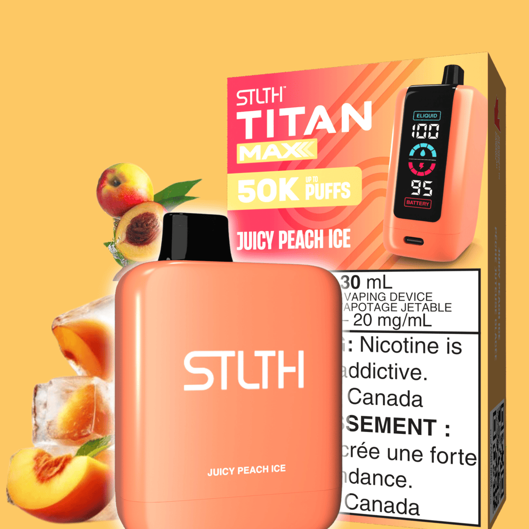 STLTH Titan Max 50k Disposable Vape-Juicy Peach Ice 50000 Puffs Airdrie Vape SuperStore and Bong Shop Alberta Canada