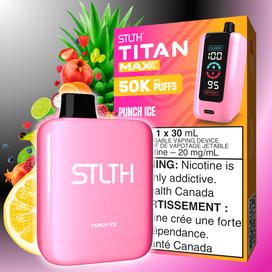 STLTH Titan Max 50k Disposable Vape-Punch Ice 50000 Puffs Airdrie Vape SuperStore and Bong Shop Alberta Canada