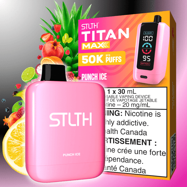 STLTH Titan Max 50k Disposable Vape-Punch Ice 50000 Puffs Airdrie Vape SuperStore and Bong Shop Alberta Canada