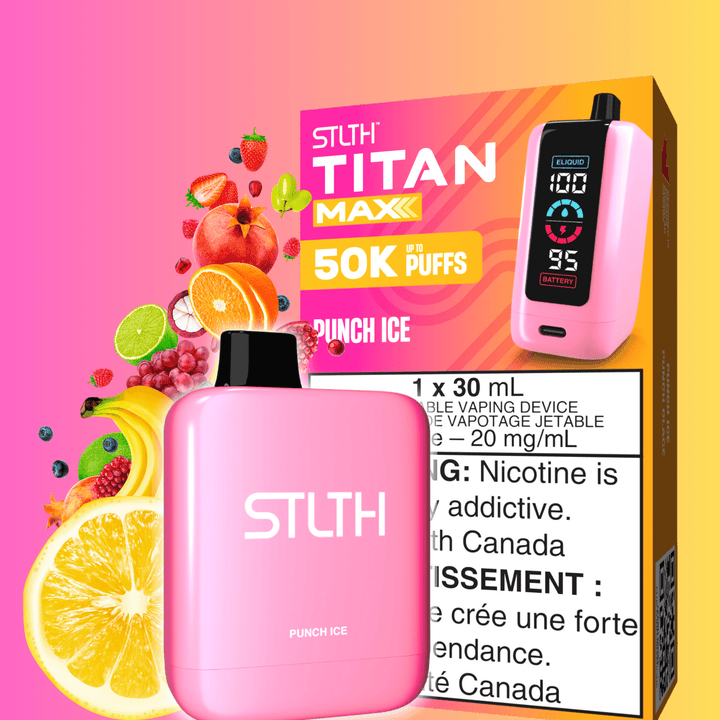 STLTH Titan Max 50k Disposable Vape-Punch Ice 50000 Puffs Airdrie Vape SuperStore and Bong Shop Alberta Canada