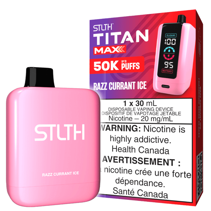 STLTH Titan Max 50k Disposable Vape-Razz Currant Ice 50000 Puffs Airdrie Vape SuperStore and Bong Shop Alberta Canada