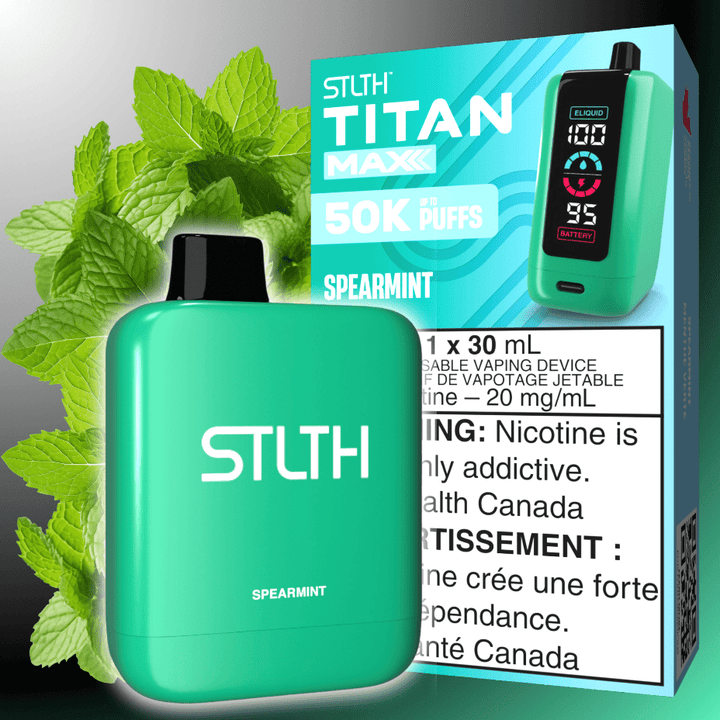 STLTH Titan Max 50k Disposable Vape-Spearmint 50000 Puffs Airdrie Vape SuperStore and Bong Shop Alberta Canada