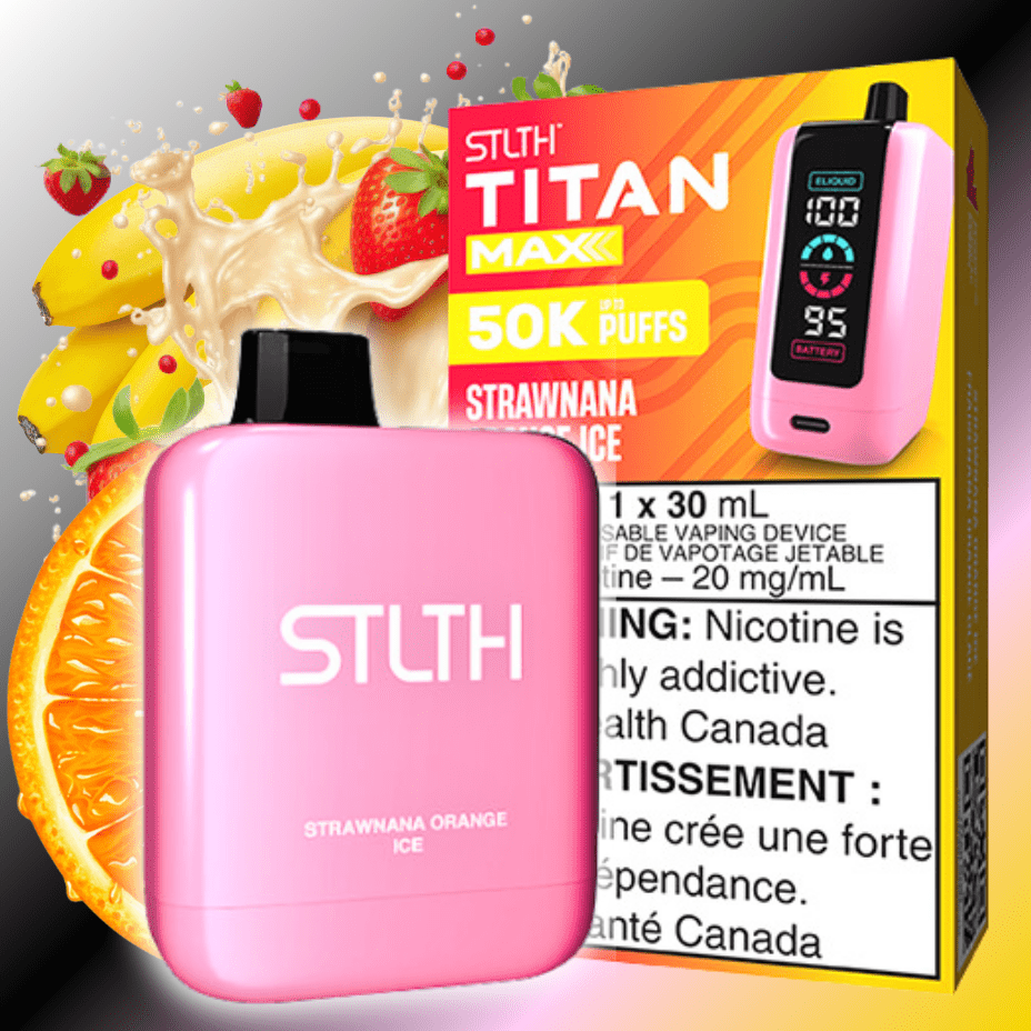 STLTH Titan Max 50k Disposable Vape-Strawnana Orange Ice 50000 Puffs Airdrie Vape SuperStore and Bong Shop Alberta Canada