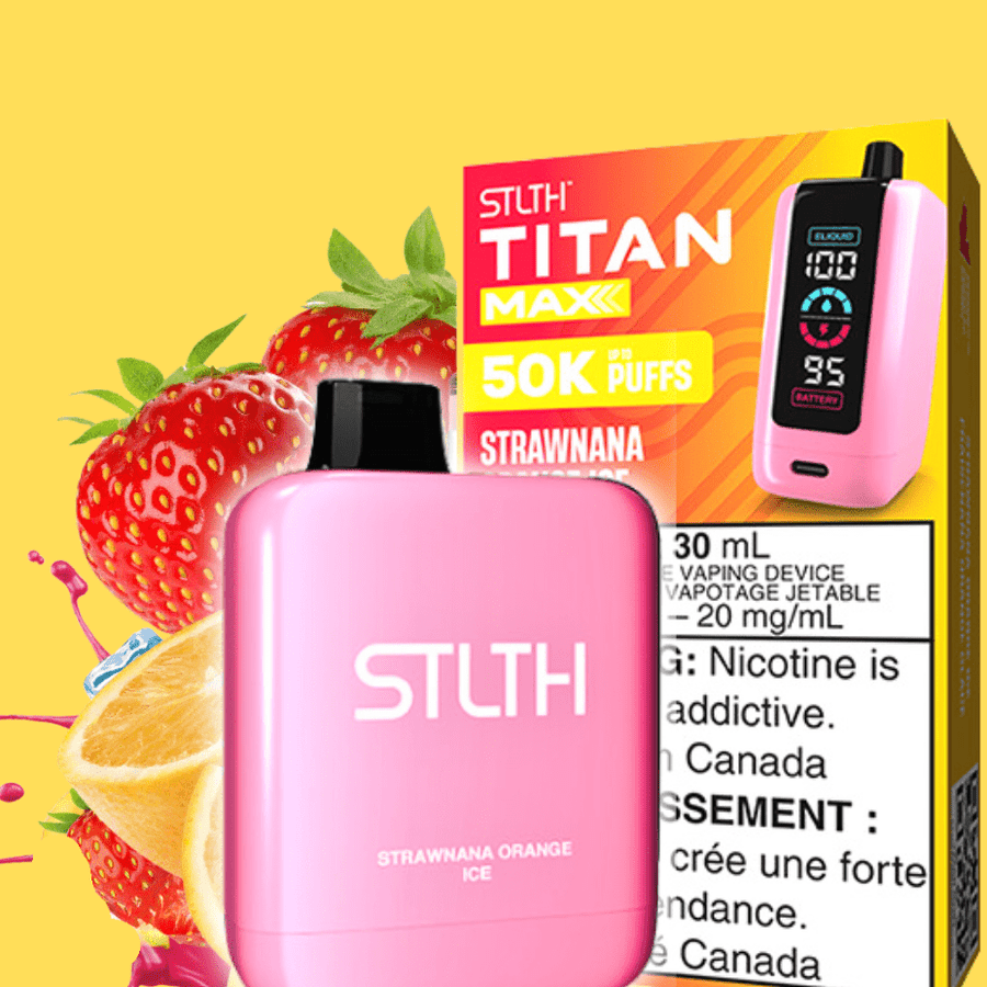 STLTH Titan Max 50k Disposable Vape-Strawnana Orange Ice 50000 Puffs Airdrie Vape SuperStore and Bong Shop Alberta Canada