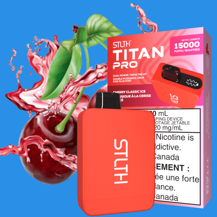 STLTH Titan Pro Disposable Vape-Cherry Classic Ice 15000 puffs / 20mg Airdrie Vape SuperStore and Bong Shop Alberta Canada