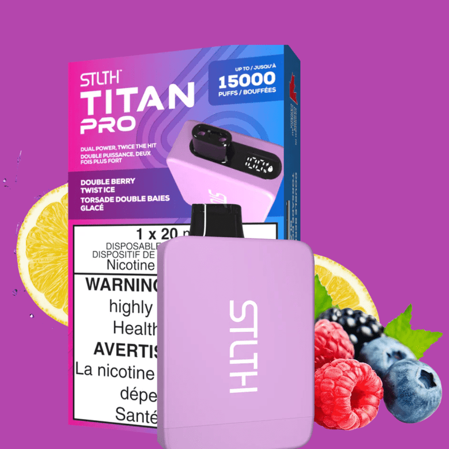 STLTH Titan Pro Disposable Vape-Double Berry Twist Ice 15000 Puffs / 20mg Airdrie Vape SuperStore and Bong Shop Alberta Canada