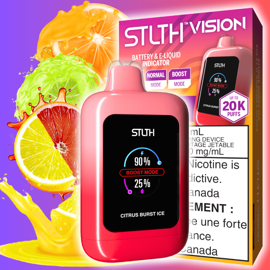 STLTH Vision 20K Disposable Vape - Citrus Burst Ice 20000 Puffs / 20mg Airdrie Vape SuperStore and Bong Shop Alberta Canada