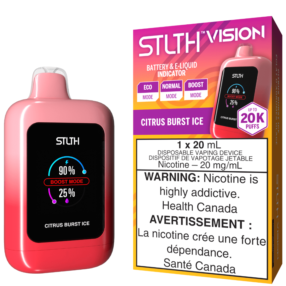 STLTH Vision 20K Disposable Vape - Citrus Burst Ice 20000 Puffs / 20mg Airdrie Vape SuperStore and Bong Shop Alberta Canada