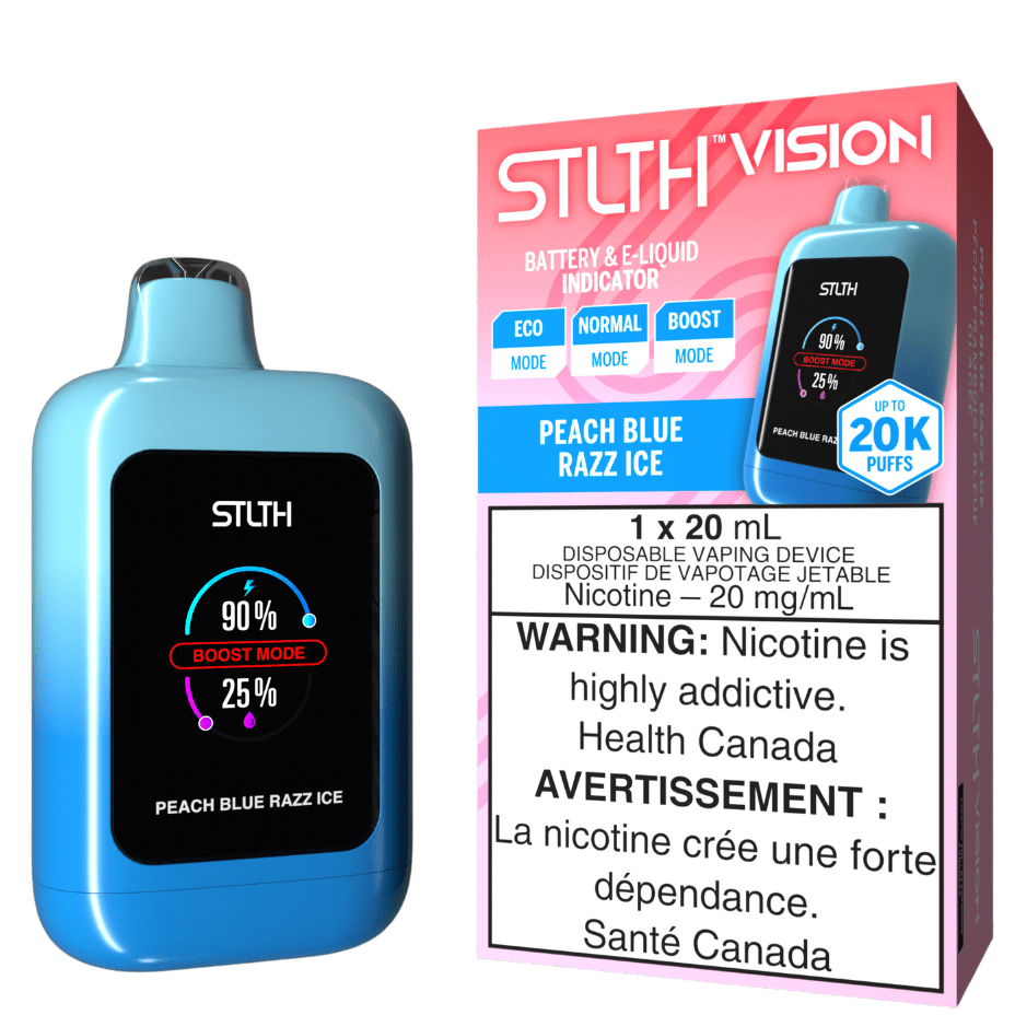 STLTH Vision 20K Disposable Vape - Peach Blue Razz Ice 20000 Puffs / 20mg Airdrie Vape SuperStore and Bong Shop Alberta Canada