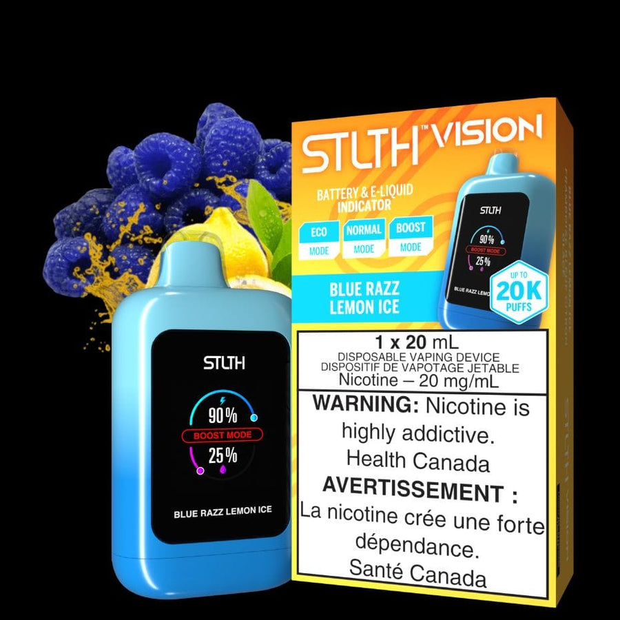 STLTH VISION Disposable Vape - Blue Razz Lemon Ice 20000 Puffs Airdrie Vape SuperStore and Bong Shop Alberta Canada