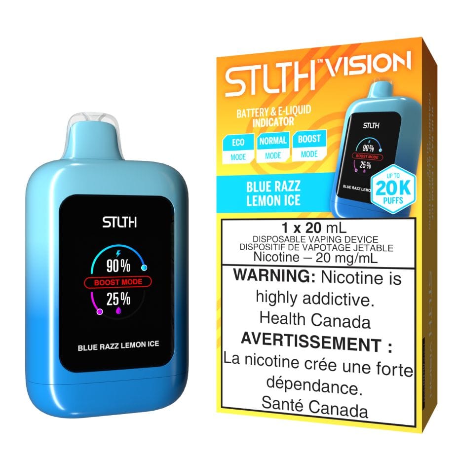 STLTH VISION Disposable Vape - Blue Razz Lemon Ice 20000 Puffs Airdrie Vape SuperStore and Bong Shop Alberta Canada