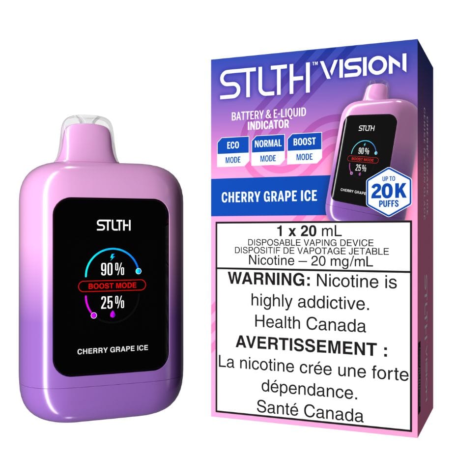 STLTH VISION Disposable Vape - Cherry Grape Ice 20000 Puffs Airdrie Vape SuperStore and Bong Shop Alberta Canada