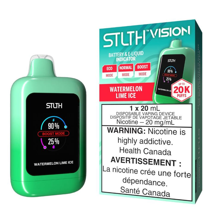 STLTH VISION Disposable Vape - Watermelon Lime Ice Airdrie Vape SuperStore and Bong Shop Alberta Canada