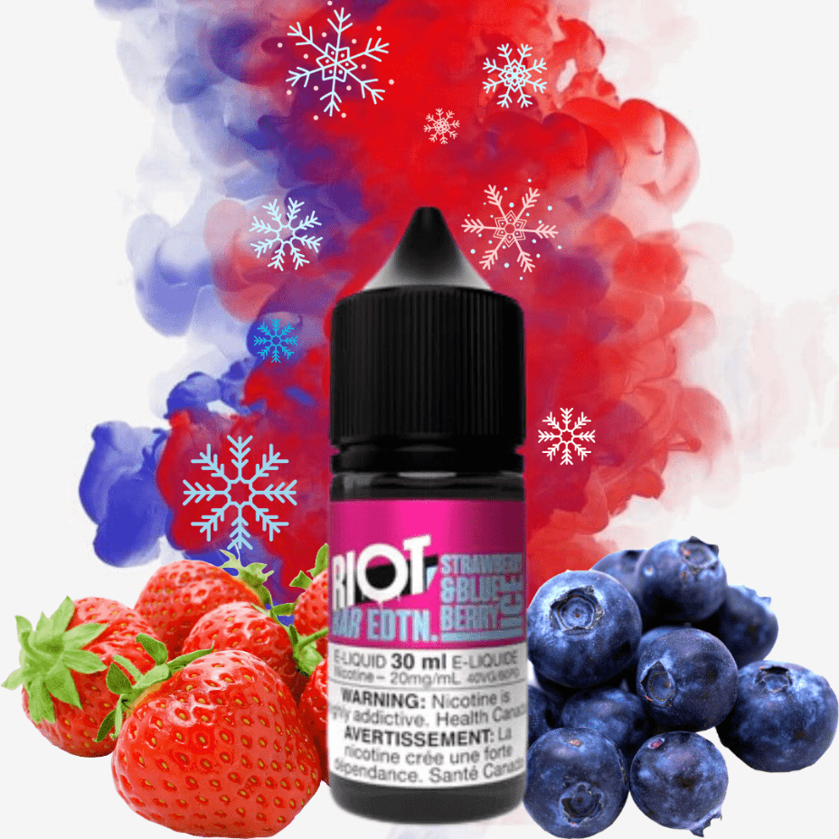 Strawberry Blueberry Ice Salt by Riot Bar 30ml / 10mg Airdrie Vape SuperStore and Bong Shop Alberta Canada