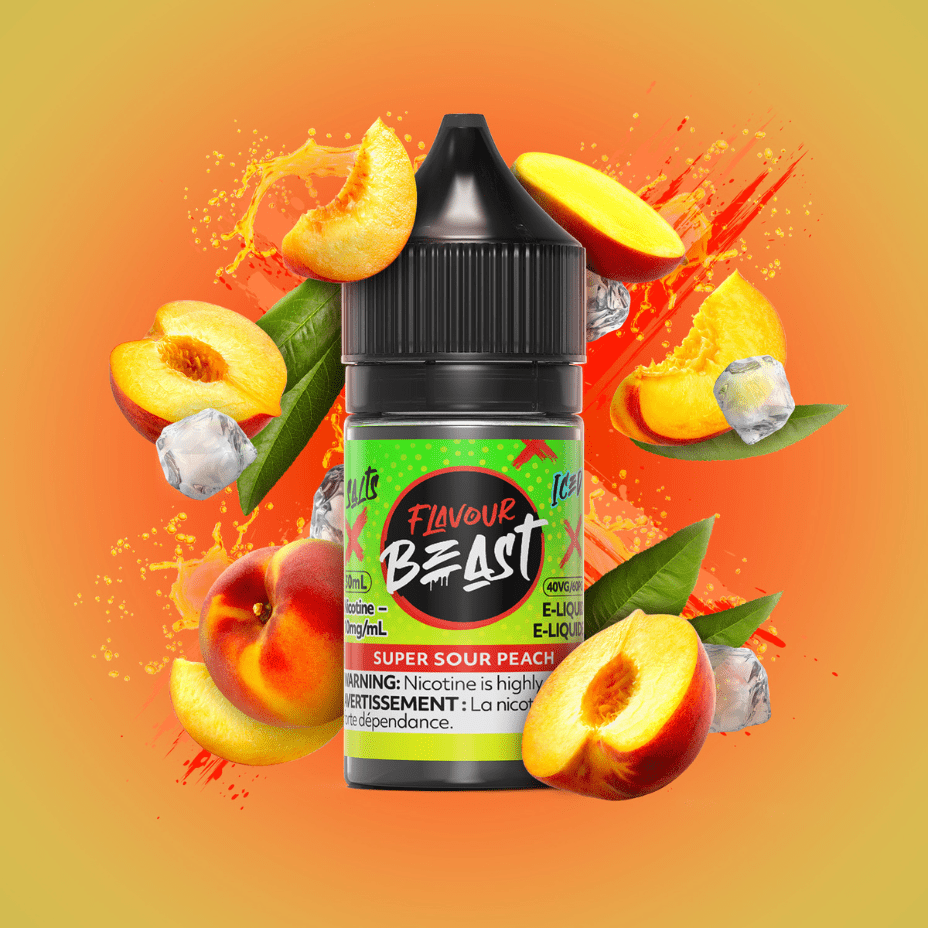 Super Sour Peach Salts by Flavour Beast E-Liquid 30ml / 20mg Airdrie Vape SuperStore and Bong Shop Alberta Canada