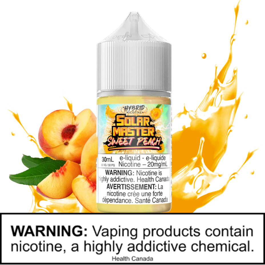 Sweet Peach Salt by Solar Master E-liquid Airdrie Vape SuperStore and Bong Shop Alberta Canada