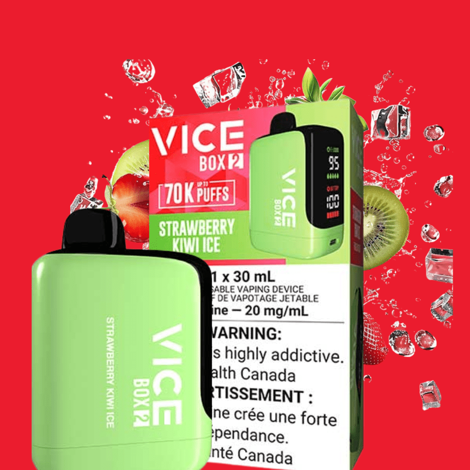 Vice Box 2 Disposable Vape-Strawberry Kiwi Ice Airdrie Vape SuperStore and Bong Shop Alberta Canada