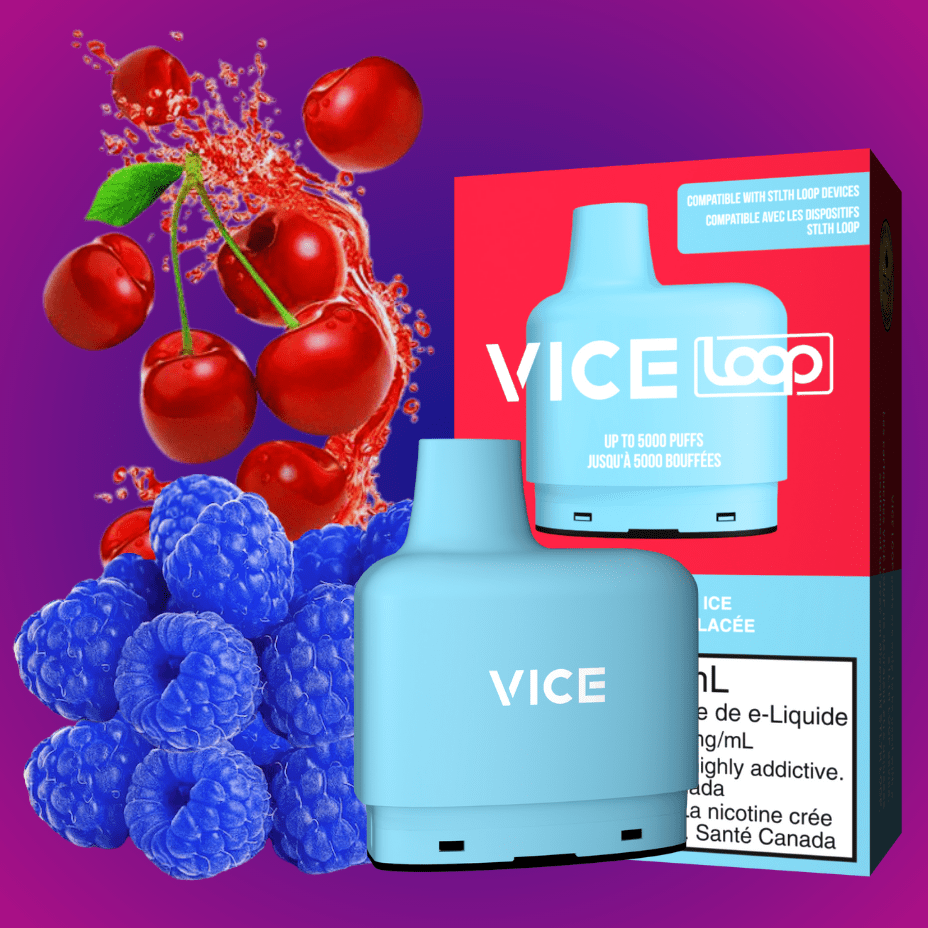 Vice Loop Pods-Blue Cherry Ice 20mg / 5000Puffs Airdrie Vape SuperStore and Bong Shop Alberta Canada