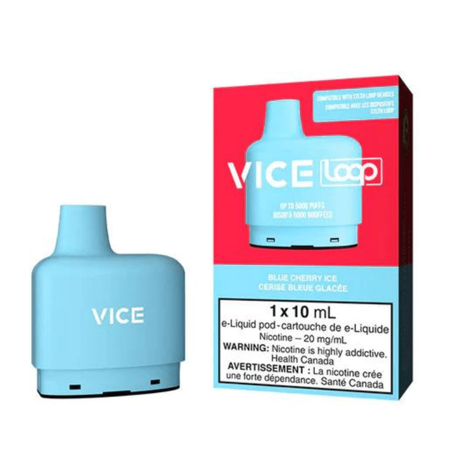 Vice Loop Pods-Blue Cherry Ice 20mg / 5000Puffs Airdrie Vape SuperStore and Bong Shop Alberta Canada