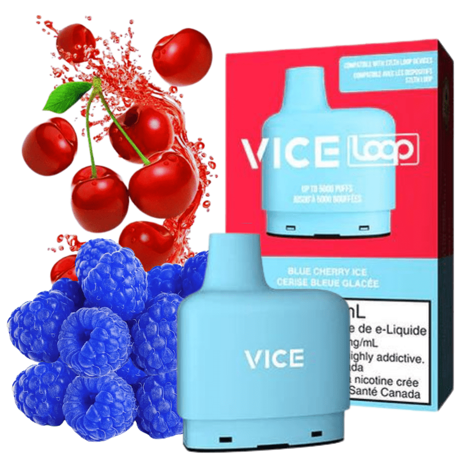 Vice Loop Pods-Blue Cherry Ice 20mg / 5000Puffs Airdrie Vape SuperStore and Bong Shop Alberta Canada