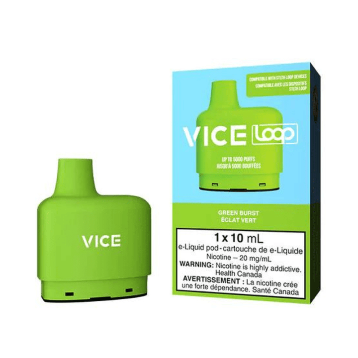 Vice Loop Pods-Green Burst 20mg / 5000Puffs Airdrie Vape SuperStore and Bong Shop Alberta Canada