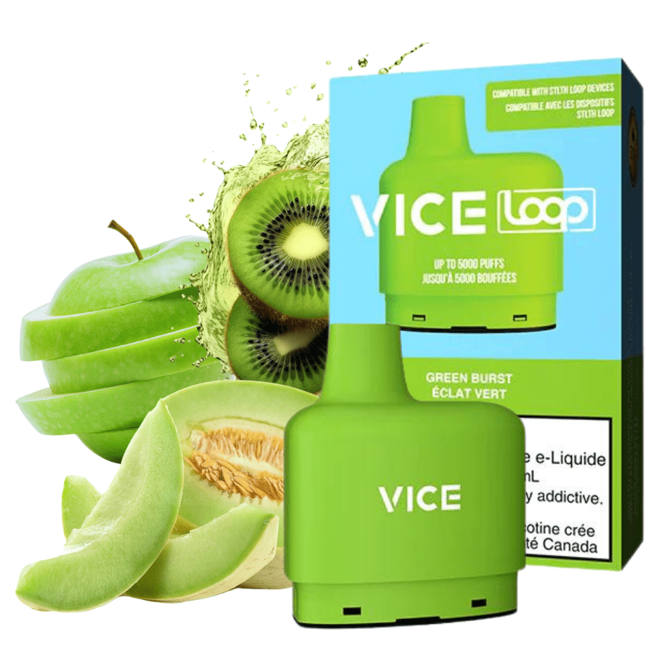 Vice Loop Pods-Green Burst 20mg / 5000Puffs Airdrie Vape SuperStore and Bong Shop Alberta Canada