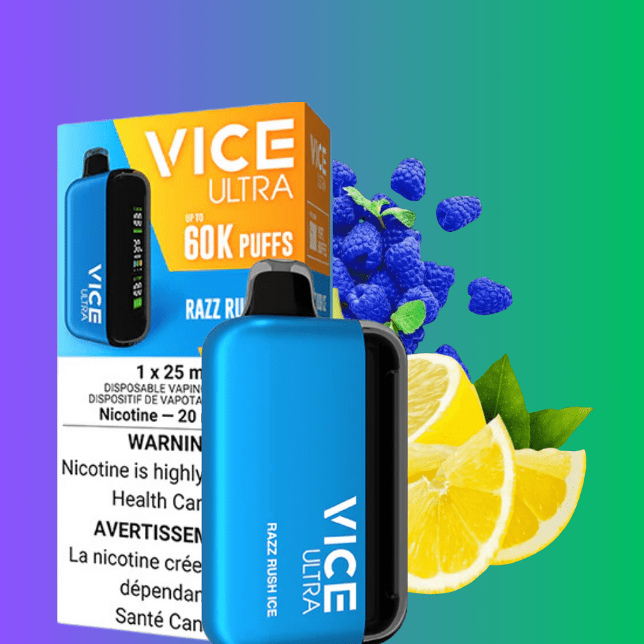 Vice Ultra 60K Disposable Vape - Razz Rush Ice Airdrie Vape SuperStore and Bong Shop Alberta Canada