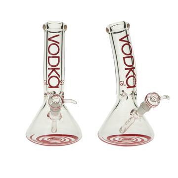 Vodka Bent Neck Water Pipe 12" 12" / Red Airdrie Vape SuperStore and Bong Shop Alberta Canada