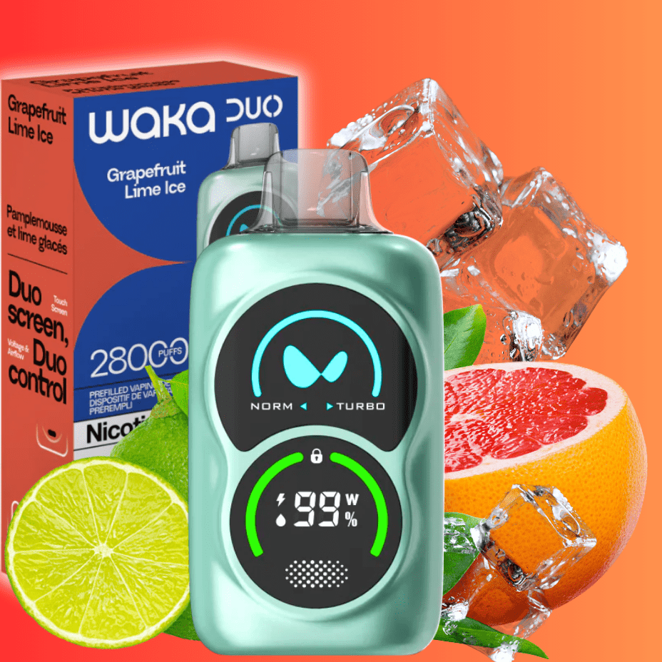 WAKA Duo 28000 Disposable Vape - Grapefruit Lime Ice 25000 Puffs / 20mg Airdrie Vape SuperStore and Bong Shop Alberta Canada